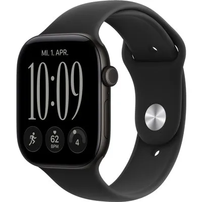 Apple Watch Series 12 Cellular 46mm - Schwarz Aluminium Case Schwarz Sport Band - M/L