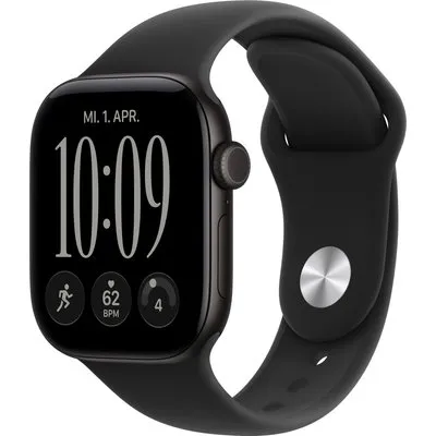 Apple Watch Series 12 42mm - Schwarz Aluminium Case Schwarz Sport Band - S/M