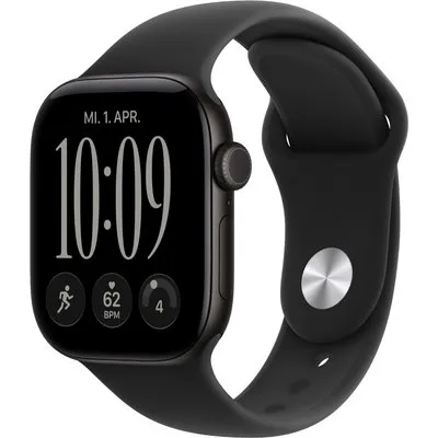 Apple Watch Series 12 Cellular 42mm - Schwarz Aluminium Case Schwarz Sport Band - S/M
