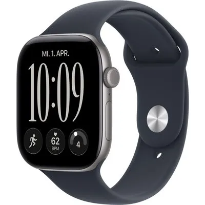 Apple Watch Series 12 46mm - Space Grau Aluminium Case Navyblau Sport Band - S/M