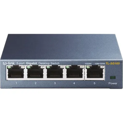 TP-Link TL-SG105 5-Port Gigabit Switch (1000 Mbit/s, Metallgehäuse, Auto MDI/MDIX)