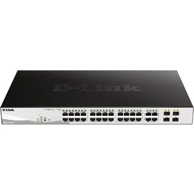 D-Link DGS-1210-28P Smart+ Managed Switch [24x Gigabit Ethernet PoE+, 4x GbE/SFP Combo]