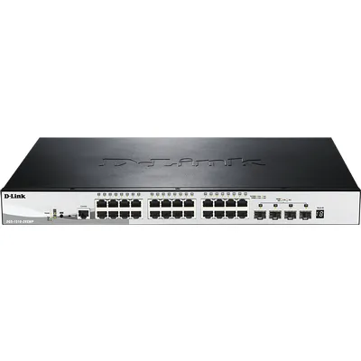 D-Link DGS-1510-28XMP Smart Managed Switch [24x Gigabit Ethernet PoE+, 370W, 4x 10 Gbit/s SFP+]