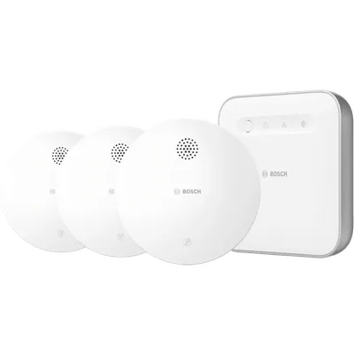 Bosch Kabelloser Rauchmelder 3er-Pack + Bosch Smart Home Controller