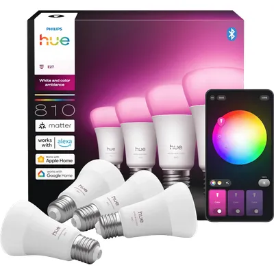 Philips Hue A60 White & Color E27 810 lm 4er-Pack