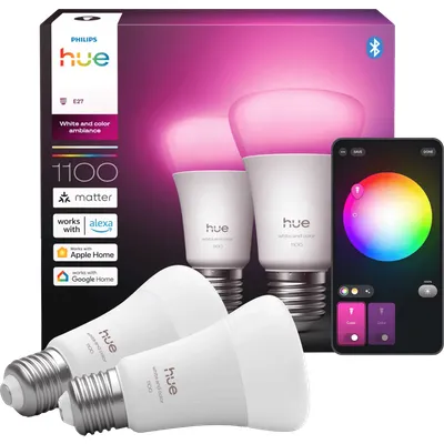 Philips Hue A67 White & Color E27 1.100 lm Doppelpack