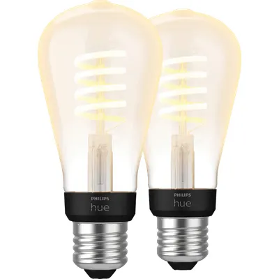 Philips Hue Filamentlampe White Ambiance Edison E27 Doppelpack
