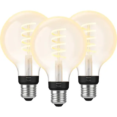 Philips Hue Filamentlampe White Ambiance Globe E27 3er-Pack