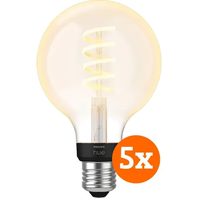 Philips Hue Filamentlampe White Ambiance Globe E27 5er-Pack