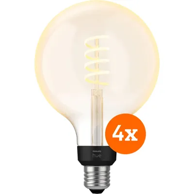 Philips Hue Filamentlampe White Ambiance Globe XL 4er-Pack