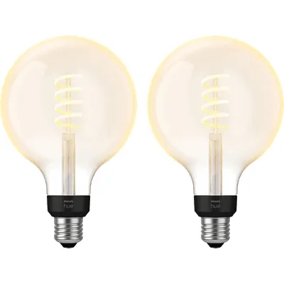 Philips Hue Filamentlampe White Ambiance Globe XL Doppelpack