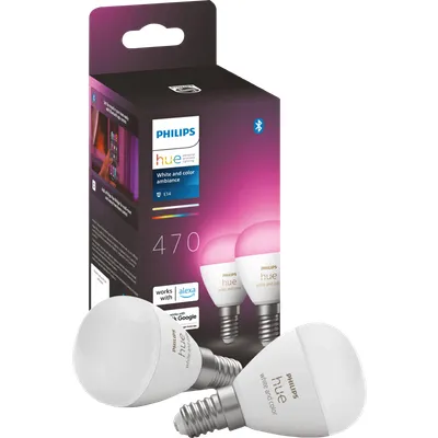 Philips Hue Luster Kugellampe White & Color E14 Doppelpack