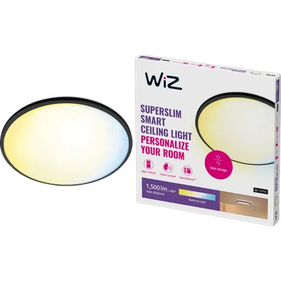 WiZ Deckenleuchte SuperSlim - Licht in allen Weißtönen - Schwarz