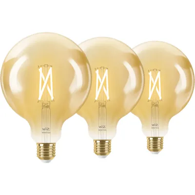 WiZ Smart Filamentlampe Globe XL Dreierpack - Warmes bis kaltweißes Licht - E27