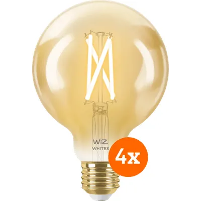 WiZ Smart-Filamentlampe Globe 4er-Pack - Warm- bis kaltweißes Licht - E27