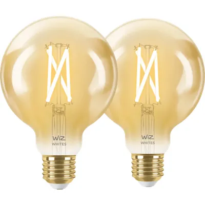 WiZ Smart-Filamentlampe Globe Doppelpack - Warm- bis kaltweißes Licht - E27