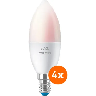 WiZ Smart-Kerzenlampe 4er-Pack - Weiß- und Farblicht - E14