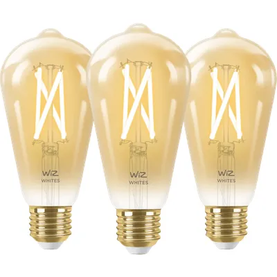WiZ Smarte Filamentlampe Edison 3er-Pack - Warm- bis kaltweißes Licht - E27