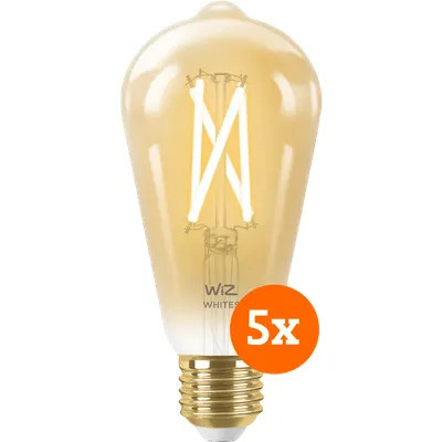 WiZ Smarte Filamentlampe Edison 5er-Pack - Warm- bis kaltweißes Licht - E27