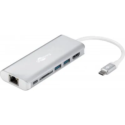 Goobay USB-C™ Premium Multiport-Dock spiegelt Signale von USB-C™ auf HDMI- und USB Geräte