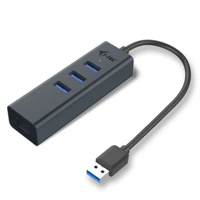 i-tec USB 3.0 Metal 3-Port HUB mit Gigabit RJ45 LAN Adapter