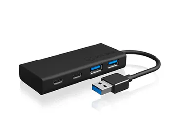 ICY BOX IB-HUB1426-U3 USB 3.0 Hub Type-A zu 2x Type-C™ und 2x Type-A USB Anschlüssen