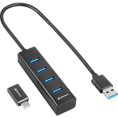 Sharkoon 4-Port USB 3.2 Gen 1 Alu Hub