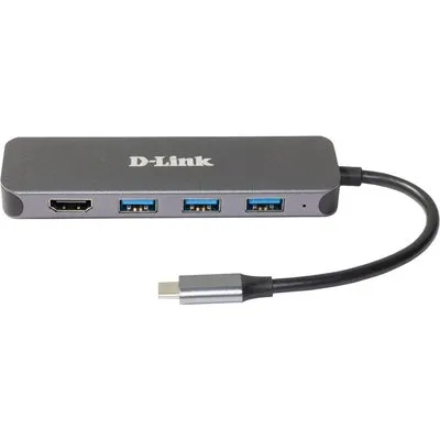 D-Link DUB-2333 USB-Hub mit HDMI und Ladefunktion 1x USB-C mit PD, 3x USB-A 3.0, 1x HDMI 1.4