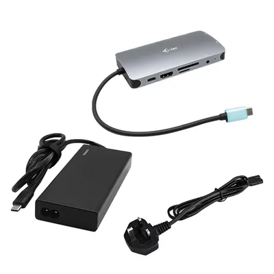 i-tec USB-C Metal Nano Dock HDMI/VGA with LAN & Power Delivery 100 W & Charger 77W
