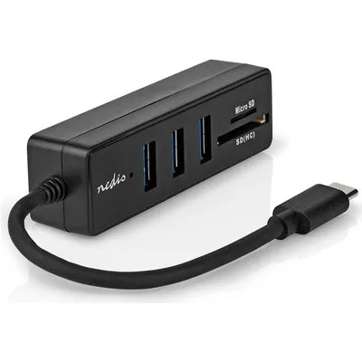 Nedis USB-Hub 1x USB-C™ 3x USB A Buchse - 5-Port port(s), USB 3.2 Gen 1, Stromversorgung über USB, 5 Gbps, SD & MicroSD