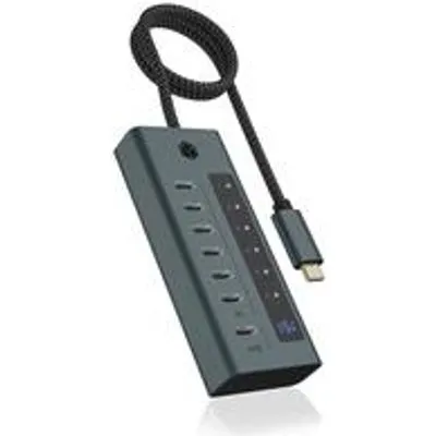 ICY BOX IB-HUB1457-C31 7-Port USB Type-C Hub 3.2 Gen 2, blaugrau