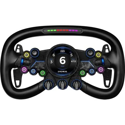 MOZA Vision GS Simracing Lenkrad Lenkrad für Racing-Simulatoren, Quad-Core-Prozessor, anpassbarer runder Touchscreen, aus Aluminium gefertigt