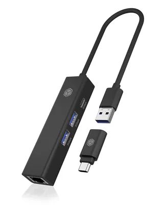 Icy Box USB 3.2 Gen 1 Type-A+C zu 2x USB-A / 1x USB-C / 1x Gigab