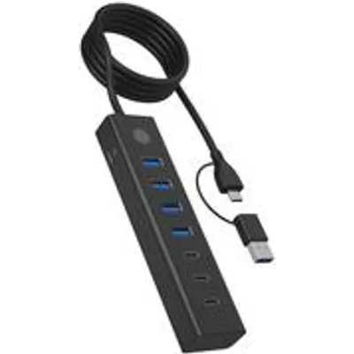 Icy Box 7-Port USB 3.2 Gen 1 Hub 3x USB Type-C 4x USB Type-A