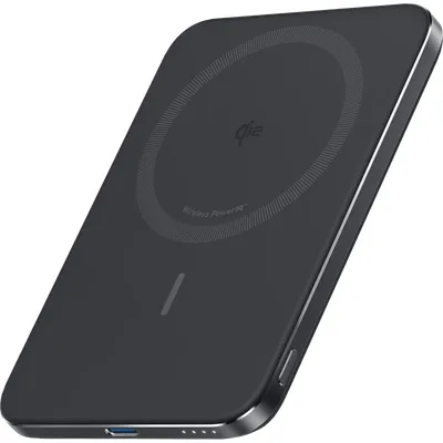 Anker MagGo Slim Wireless Powerbank mit MagSafe und Qi2 5.000 mAh mit Schnellladefunktion Schwarz