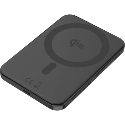 BlueBuilt Wireless Powerbank mit Qi2 und MagSafe 5.000 mAh mit Schnellladen 20 Watt Grau