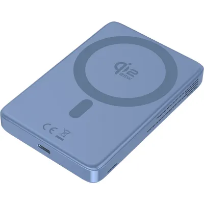 BlueBuilt Wireless Powerbank mit Qi2.2 und MagSafe 10.000 mAh mit Schnellladen 25 Watt Blau