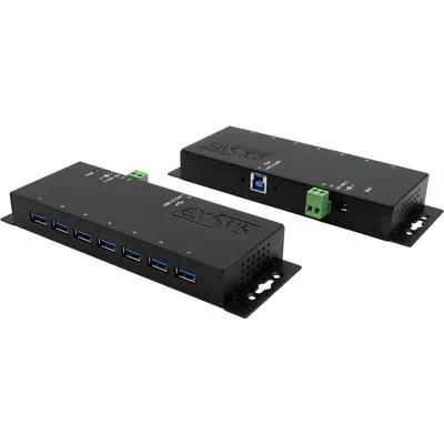 EXSYS EX-1188HMS-3 Schnittstellen-Hub USB 3.2 Gen 1 (3.1 Gen 1) Type-B 5000 Mbit/s Schwarz (EX-1188HMS-3)
