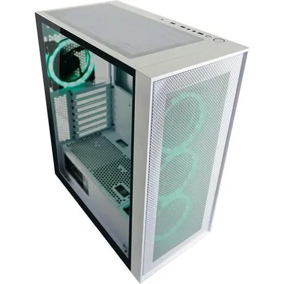 LC Power Gaming 802W White_Wanderer_X - MDT - ATX - Seitenteil mit Fenster (gehärtetes Glas) - keine Spannungsversorgung - weiß - USB/Audio (LC-802W-ON)