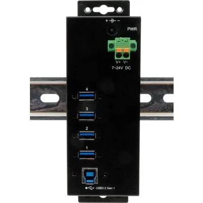 EXSYS EX-1186HMVS-2 Schnittstellen-Hub USB 3.2 Gen 1 (3.1 Gen 1) Type-B 5000 Mbit/s Schwarz (EX-1186HMVS-2)