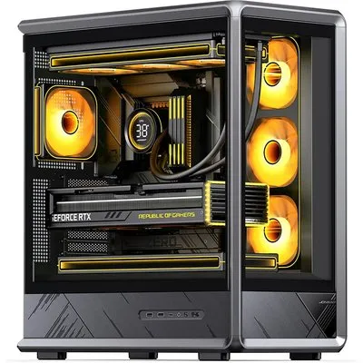 Jonsbo D401 Black PC-Gehäuse ATX Midi Tower Tempered Glass Exoskeleton schwarz