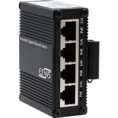 EXSYS EX-62021PoE-P 5-Port Industrial Gigabit Micro Switch mit Pass-Through, unmanaged (EX-62021PoE-P)