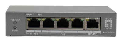 LevelOne PoE+Switch 3xGE PoE/1xHi-PoE 60W unmanaged Plastik (GEP-0531)