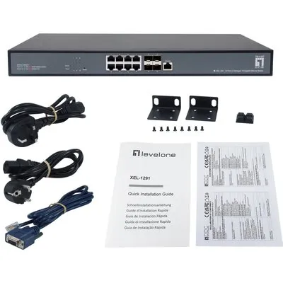 LevelOne Switch 8x10GE/4x10GSFP+ 19 Managed L3 (XEL-1291)