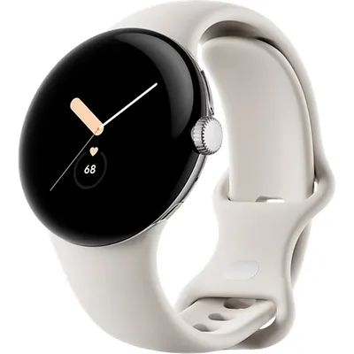 Watch Google Pixel Watch LTE 41mm Polished Silver Case with Sport Band - Chalk (GA04305-GB)
