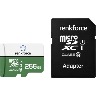 Renkforce RF-mSDC-256GB microSD-Karte 256 GB Class 10, UHS-Class 1, UHS-I inkl. SD-Adapter (RF-7578368)