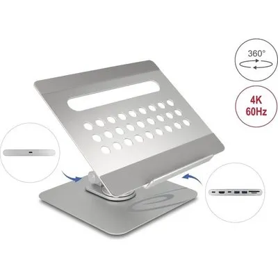 Delock - Dockingstation + Notebook-/Tablet-Ständer - USB-C / Thunderbolt 3 / Thunderbolt 4 - HDMI (18457)