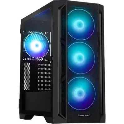 Chieftec APEX LUMO - Tower - E-ATX - Seitenteil mit Fenster (gehärtetes Glas) - keine Spannungsversorgung (ATX) - Schwarz - USB/Audio (GA-01B-L-OP)