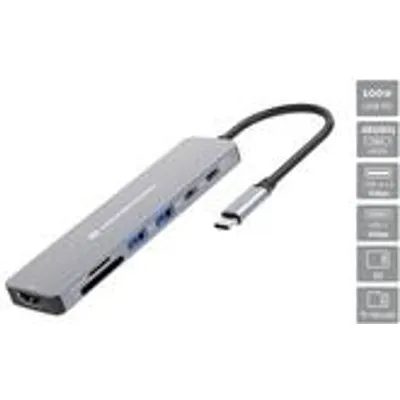 Conceptronic Dock USB-C->HDMI 2xUSB-A 2xUSB-C SD TF 0.25m (DONN28G)