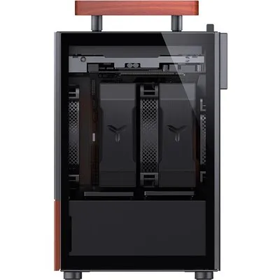 Jonsbo T6 PC Gehäuse, Mini-Tower, Mini-ITX, Tempered Glass, Holz - schwarz (T6 BLACK)